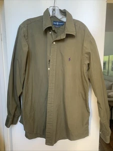 Ralph Lauren Vintage dunkelgrün Classic Fit Langarm Hemd mit Knopfleiste Large - Bild 1 von 3
