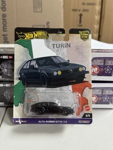 HOT WHEELS premium BLACK CHASE Alpha Romeo GTV 6 3.0 DETAILS ON CARD, NO MINT - Picture 1 of 9