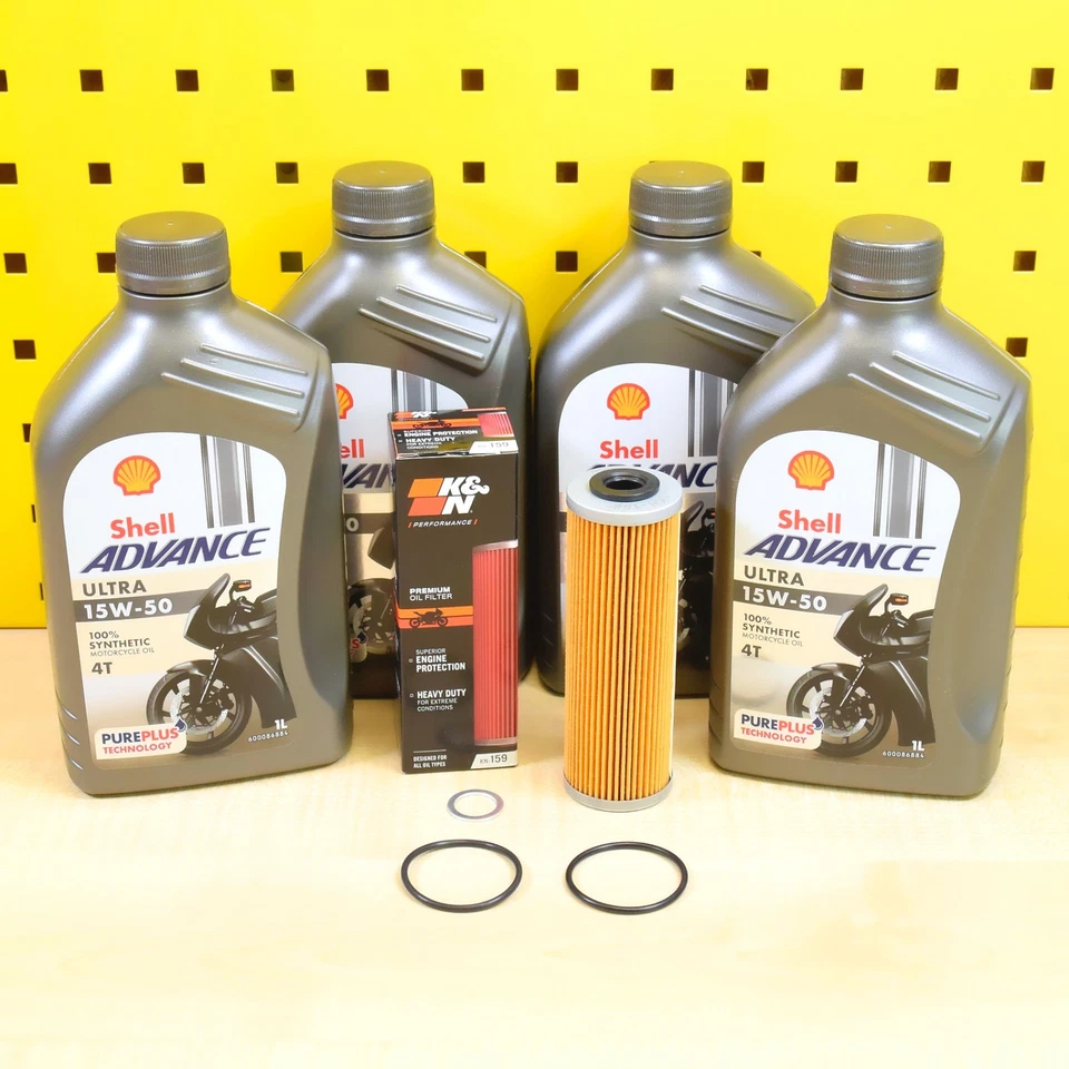 Kit servizi cambio olio K&N filtro olio Oil Shell 15w50 per: Ducati 899 959 1199 1299 - Immagine 1 di 1