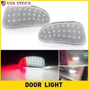 2x Interior Red White Door Panel Courtesy Light For 97-03 Ford F-150 97-99 F-250 - Picture 1 of 14