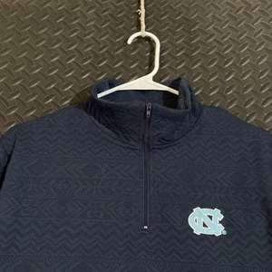 UNC North Carolina Tar Heels Women's Large Navy 1/4 Zip Pullover Sweatshirt Sz L - Picture 1 of 9