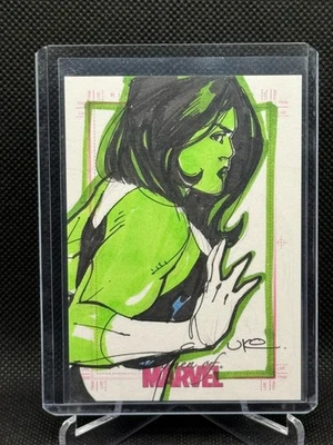 2008 Rittenhouse Women of Marvel SketchaFEX Sketch Card Uko Smith She-Hulk 1/1 - Image 1 of 2