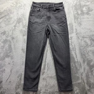 American Eagle Jeans Womens Size 6 Mom Jean Black Denim High Rise Stretch - Picture 1 of 11