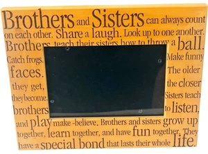 Brother's and Sister's Wooden Picture Frame for 5.5" x 3 .75" Photo 9.25 x 7.25 - Picture 1 of 5