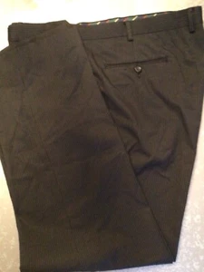 MEN’S CHAPS 40x30 dress pant black pin stripe EUC - Picture 1 of 5