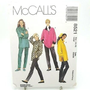 Misses Loose Fit Tunic Top Pants Loungewear Pattern 8521 McCall Size 16 18 Large - Picture 1 of 3