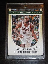 LUC MBAH A MOUTE 11-12 PANINI HOOPS ARTIST'S PROOFS BLACK PARALLEL #'D 1/1 !!!