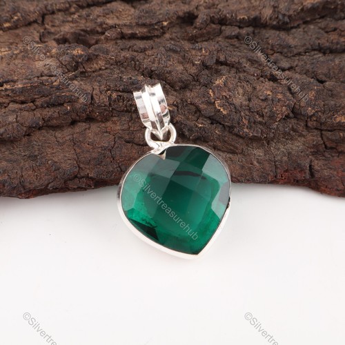 CHROME HEARTS Pietra Preziosa Cromata Diopside Argento Sterling Canale Set Madre Nuovo Ciondolo Gioielli