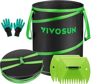 47-Gallon Collapsible Trash Can, Reusable Pop-Up Garden Bag with Hard-Shell - Picture 1 of 7