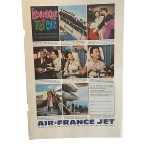 Vintage 1961 Air France Jet Leconomiqie Ad Advertisement - Picture 1 of 4