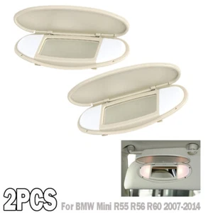 2x Sun Visor Vanity Mirror Cover For BMW MINI Cooper R55 R56 R60 2007~2015 Beige - Imagen 1 de 7