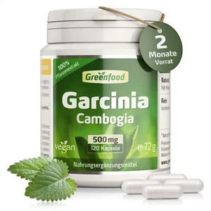 Garcinia Cambogia pur, 500mg, hochdosierter (60% HCA), 120 Kapseln – vegan - Bild 1 von 7