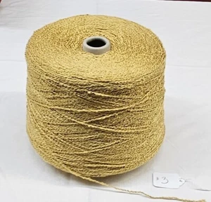 RICRAC YARN 98% Rayon 2% Nylon 1000 YPP 3lb 13oz up to 4lb2oz CONE Gold Color - Picture 1 of 3