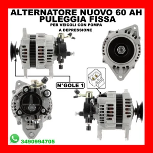 ALTERNATORE NUOVO 60AH ISUZU D-MAX I 2.5-3.0 DITD-OPEL CAMPO 2.5DTI 8972402700 8 - Foto 1 di 2