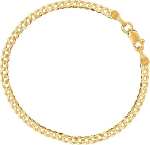 Sterling Silver Gold Plated Curb Link Ankle Anklet Foot Chain 10 Inches (USED) - Picture 1 of 4
