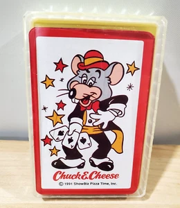 Chuck E. Cheese 1991 Deck of 52 Playing Cards + 2 Jokers + Case - Picture 1 of 7