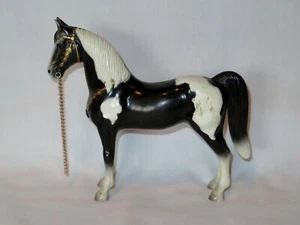 Vintage 1950s Breyer Horse PINTO Black & White Western w/ Chain Reins - READ - Picture 1 of 10