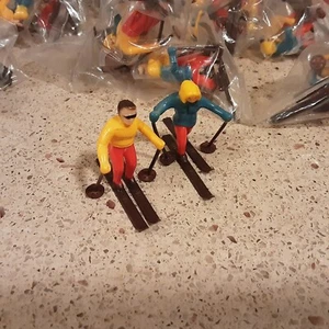 Lot of 59 Pcs Vintage Skiers Skiing Wilton Cake Cupcake Toppers Winter Christmas - Picture 1 of 7