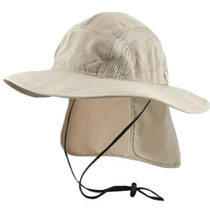 Cappello a secchio trekking cappello da pescatore safari all'aperto cinturino mento cappuccio visiera solare - Foto 1 di 4