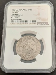 1624/3 Poland 1/4 T , NGC XF details , nice silver coin #62-7, #1933 - Picture 1 of 4