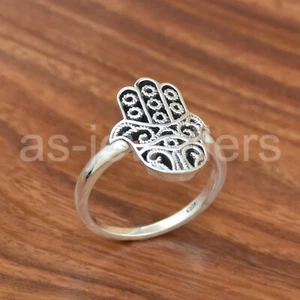 Hamsa Silver Ring, 925 Sterling Silver Ring, Handmade Ring, Dainty Silver Ring - Picture 1 of 4