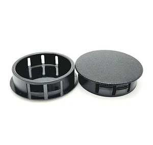 Tapones de orificio de bloqueo de nailon de 1 1/2"" cúpula negro acabado mate ajuste seguro 1 3/4"" superior - Imagen 1 de 10