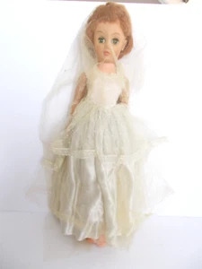 Vintage Bride Doll 20' white Wedding Dress High Heels Sleepy Eye - Picture 1 of 4