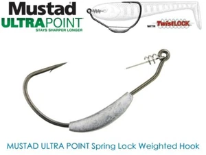 MUSTAD POWER LOCK PLUS SPRING KEEPER/91768S116 PONDERADO 1/16 OZ PAQUETE DE 3/TAMAÑO ELIGE - Imagen 1 de 4