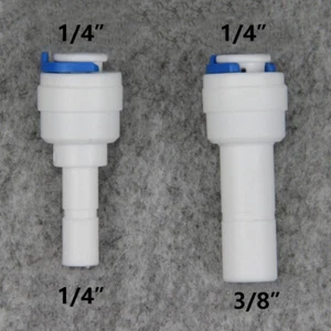 1/4" 3/8" Straight Quick Connect Tube Fitting With Plug Water RO Reverse Osmosis - Picture 1 of 4