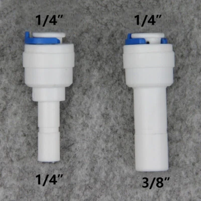 1/4" 3/8" Straight Quick Connect Tube Fitting With Plug Water RO Reverse Osmosis - Image 1 of 4
