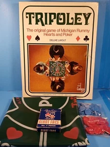 Juego de alfombrillas de vinilo Tripoley 1969 diseño de lujo con tarjetas y fichas de colección Cadaco - Imagen 1 de 12