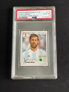 2018 Panini World Cup Stickers LIONEL MESSI Pink Back PSA 10! Argentina POP 45 - Picture 1 of 2