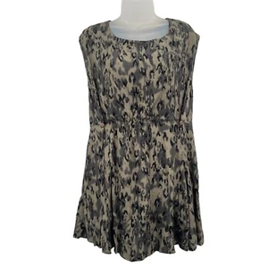 Free People Women's Fake Love Printed Cap Sleeve Mini Dress XS Green Black Camo - Picture 1 of 15