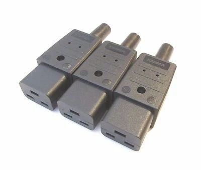 IEC Connector C19 16a for Mains Cables High power cables Martin Kaiser sold as 3 - Image 1 of 3