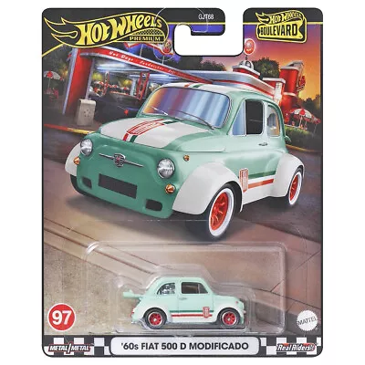 Hot Wheels Premier Viale 97 - '60s Fiat 500 D Modificado Auto Culture Toy Nuovo - Immagine 1 di 4