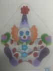 Needlepoint hand painted canvas - Clown ornament