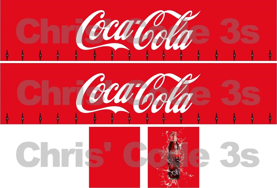 Code 3 Adhesive Vinyl Trailer Decal - Coca-cola livery - 1/50 1/76 1/148 1/87 - Image 1 of 1