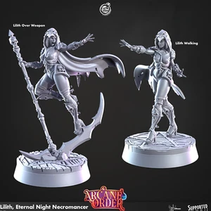 Impreso en 3D Cast n Play Lilith Eternal Night Nigromante 28 mm 32 mm D&D - Imagen 1 de 1