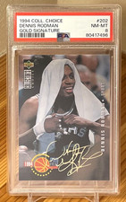 Dennis Rodman 1994-95 Collector's Choice Gold Signature Foil Parallel PSA 8 HOF