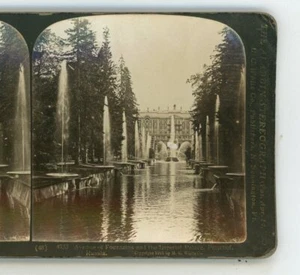 Avenue Fountains & Palace Peterhof Russia Aladdin Stereoview - Bild 1 von 3