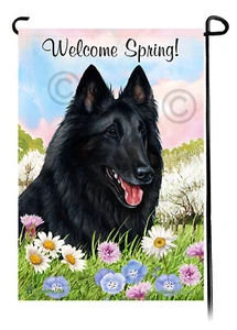 Bandera de jardín Welcome Spring - Perro pastor belga estilo 2 - Imagen 1 de 1