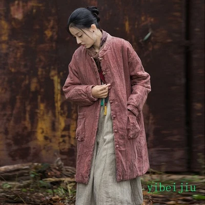 Women's Casual Cotton Padded Thick Quilted Jackets Winter Coats Mid Long Clothes Foto 1 de 4