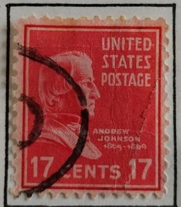 JOHNSON,17 CENTS,1938,VERY RARE- ,HINGE, GOOD CONDITION - Picture 1 of 1