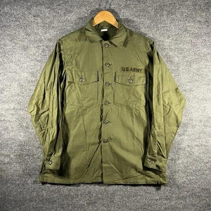 Vintage US Army OG107 Shirt Men 16 1/2 Green Sateen Field Utility Vietnam 1972 - Bild 1 von 6
