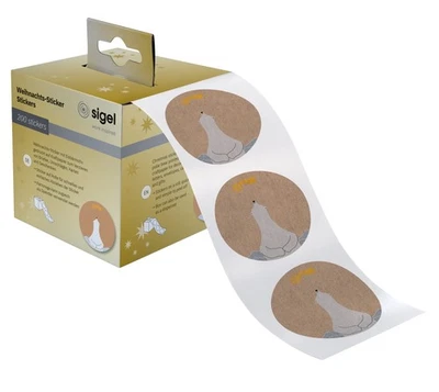 SIGEL CS121 Weihnachts-Sticker auf Rolle   200 Aufkleber   4,7 x 4,7 cm   braun  - Bild 1 von 3