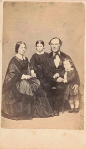 LEOMINSTER MA 1860s cdv THE WOOD FAMILY ~ C.M. PIERCE Worcester Co MASSACHUSETTS - Picture 1 of 2
