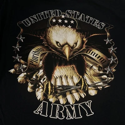 Футболка с принтом Y2K Big Eagle размер XXL черная уличная одежда армия США редкая - Изображение 1 из 4