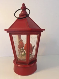 Christmas Lighted Musical Snow Globe Lantern Glitter Cardinals Walgreens Video - Picture 1 of 6