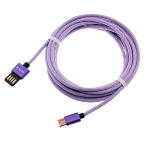 Para Galaxy S20/S21/S23/S24/FE - 10 pies Cable USB-C Púrpura Extra Largo Cargador Rápido - Imagen 1 de 8