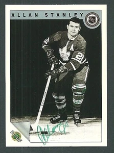 Tarjeta Allan Stanley Toronto Maple Leafs 1992 Ultimate Original Six Auto #44 - Imagen 1 de 2